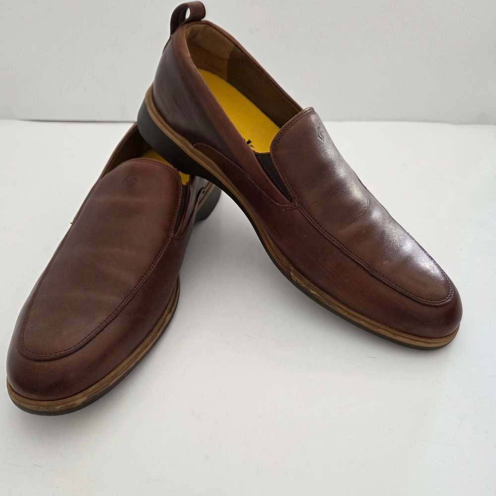 Amberjack Loafers Chestnut Brown Leather Slip On Mens Size 10.5 M